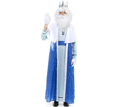 Fato de Rei Mago Melchior azul e branco para homem