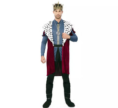 Fato de rei medieval com estampa de luxo para homem