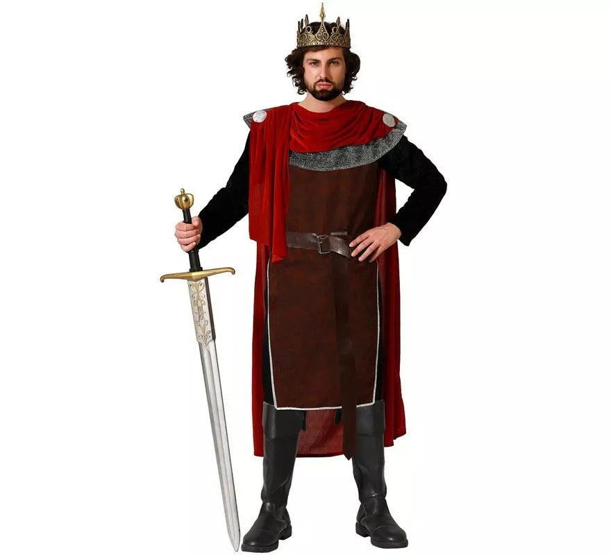 Translation missing: pt-PT.Disfraz de Rey Medieval rojo para hombre