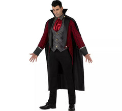Fato de Rei Vampiro bordô escuro para homem