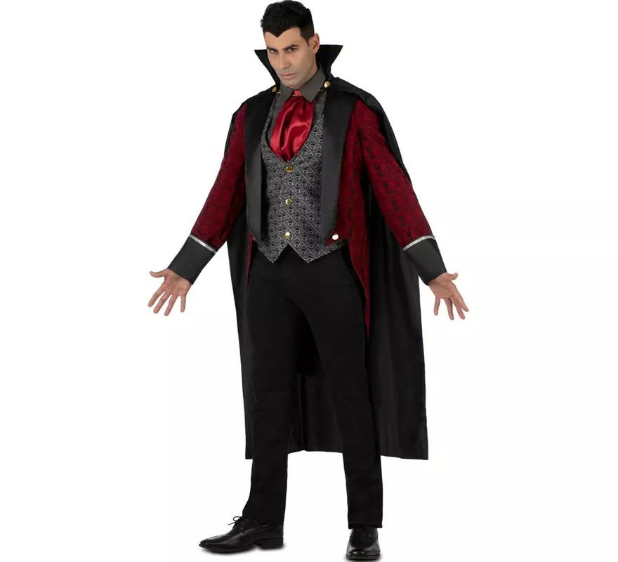 Translation missing: pt-PT.Disfraz de Rey Vampiro burdeos oscuro para hombre