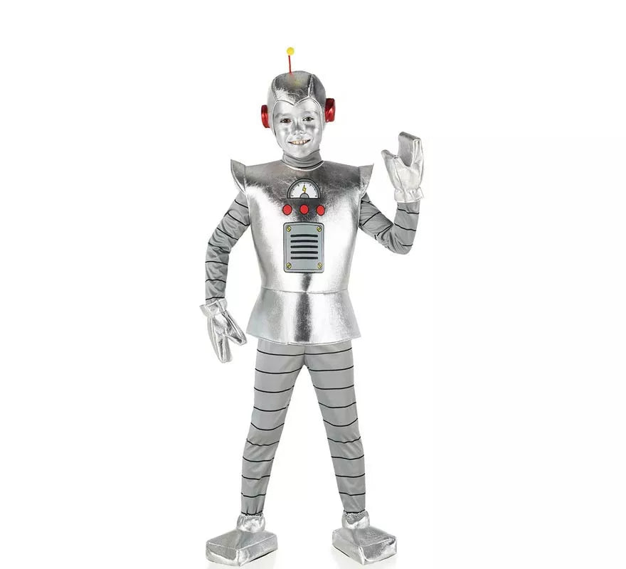Translation missing: pt-PT.Disfraz de Robot Antiguo plateado para niño