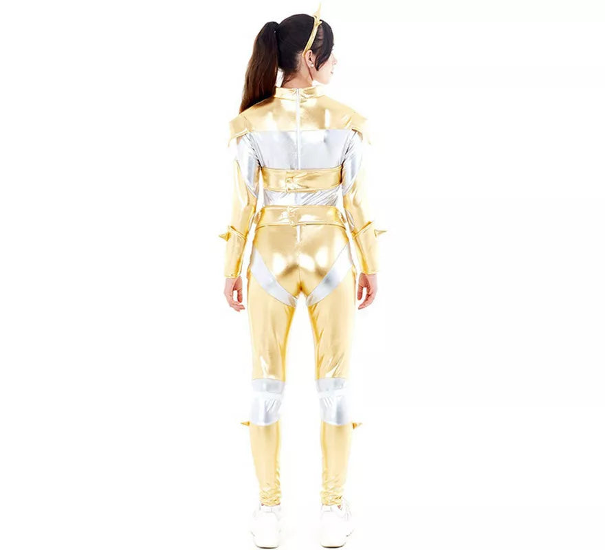 Translation missing: pt-PT.Disfraz de Robot Woman Estelar Dorado para mujer