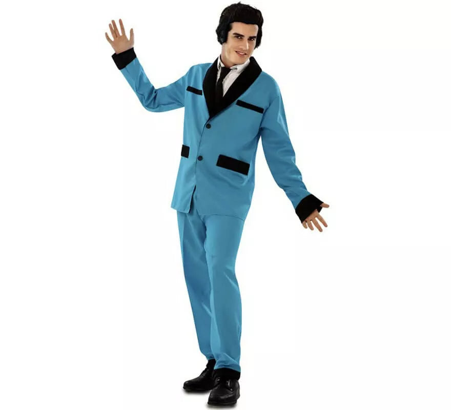 Translation missing: pt-PT.Disfraz de Rockabilly azul para hombre