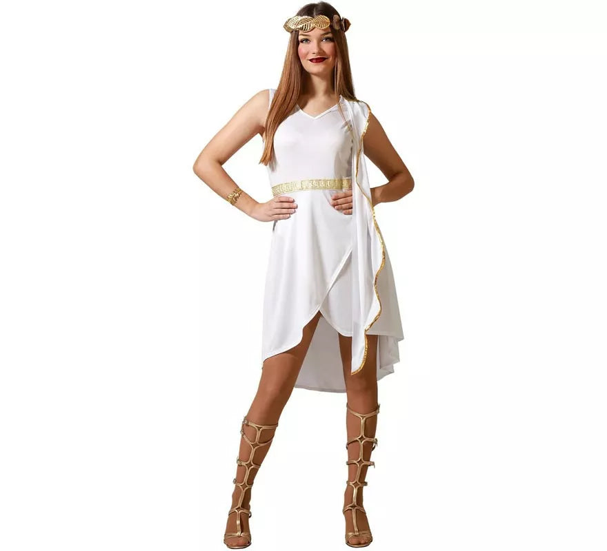 Translation missing: pt-PT.Disfraz de Romana blanco con detalles dorados para mujer