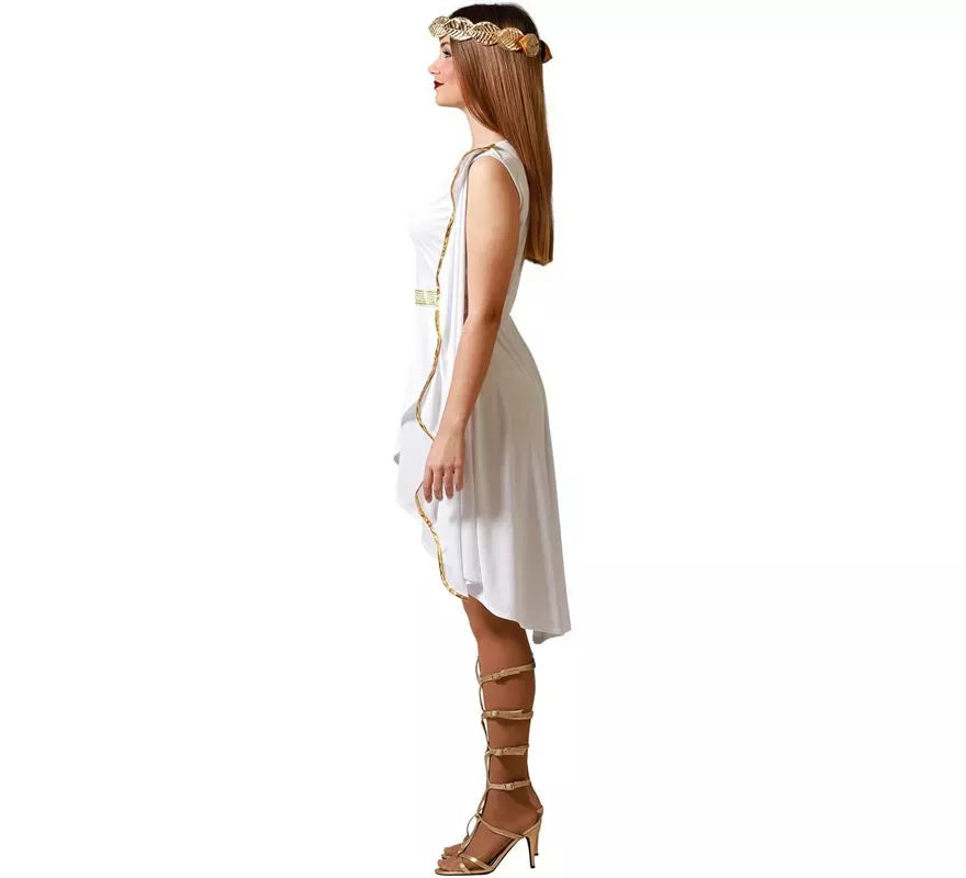 Translation missing: pt-PT.Disfraz de Romana blanco con detalles dorados para mujer
