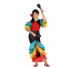 Fato de Rumbera multicolor para menina