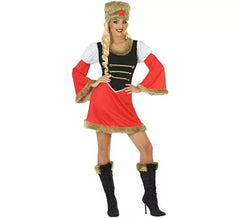 Fato de russo vermelho para mulher