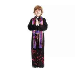 Fato de Padre Sangrento Preto com Estola para menino