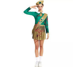 Fato de Zombie Scout verde e castanho para mulher