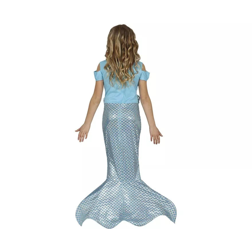 Translation missing: pt-PT.Disfraz de Sirena Cola Larga Azul para niña
