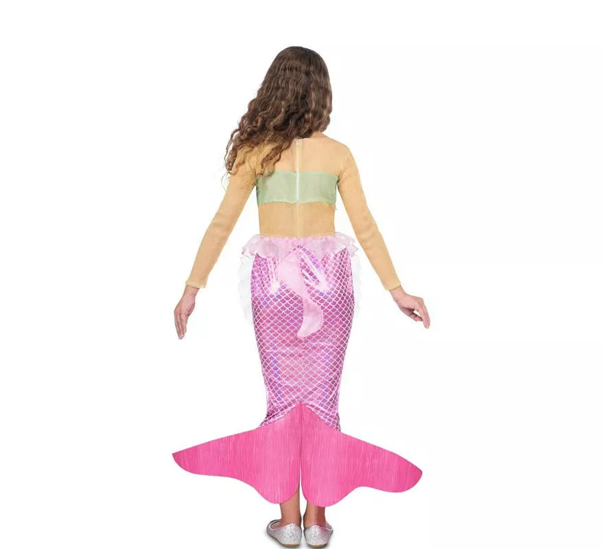 Translation missing: pt-PT.Disfraz de Sirena rosa con cola para niña