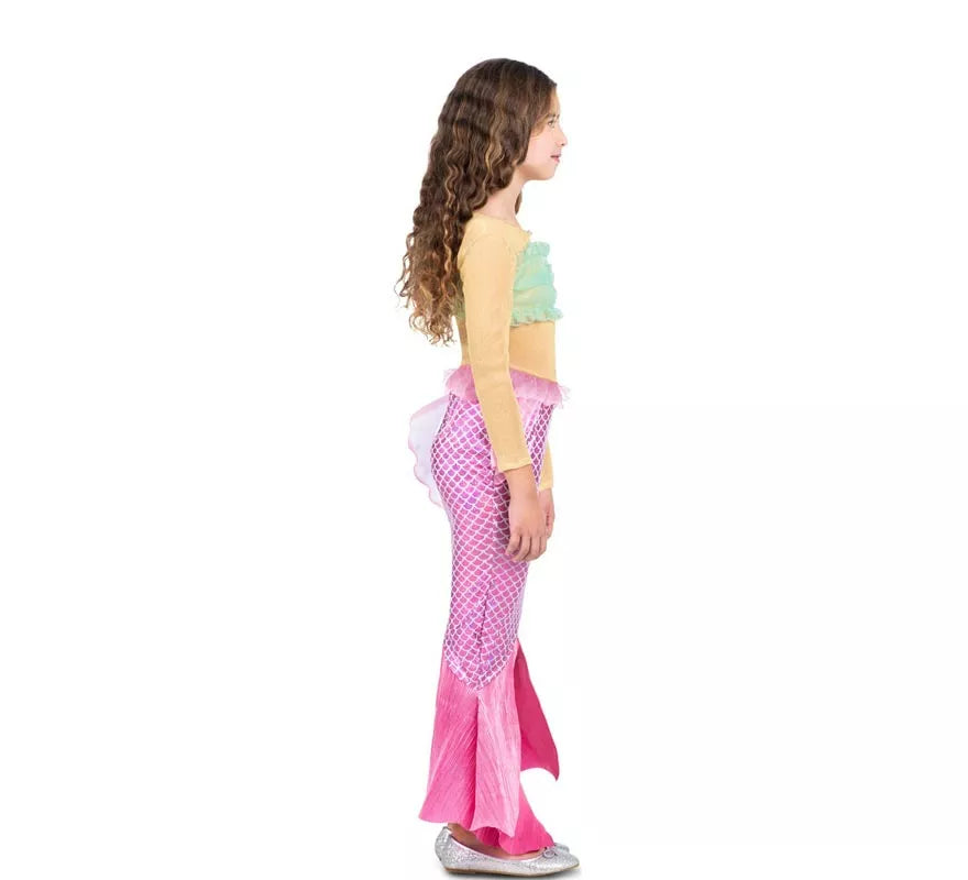 Disfraz de Sirena rosa con cola para niña