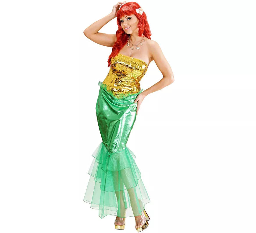Translation missing: pt-PT.Disfraz de Sirena Verde y Amarillo para mujer