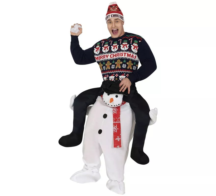 Translation missing: pt-PT.Disfraz de Snowman montando Muñeco de nieve para adulto