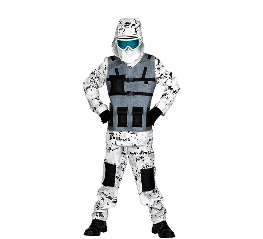 Translation missing: pt-PT.Disfraz de Soldado Ártico de las Fuerzas Especiales para niño