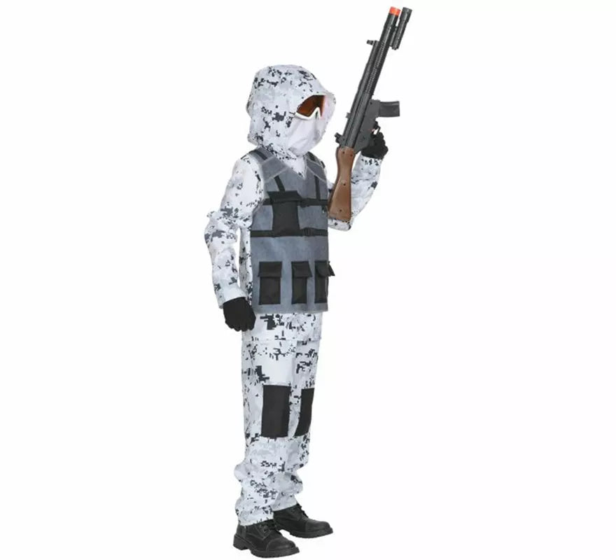 Translation missing: pt-PT.Disfraz de Soldado Ártico de las Fuerzas Especiales para niño