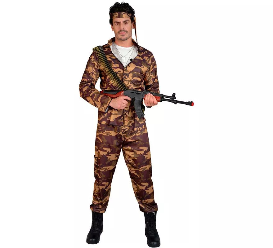 Translation missing: pt-PT.Disfraz de Soldado Camuflado marrón para hombre