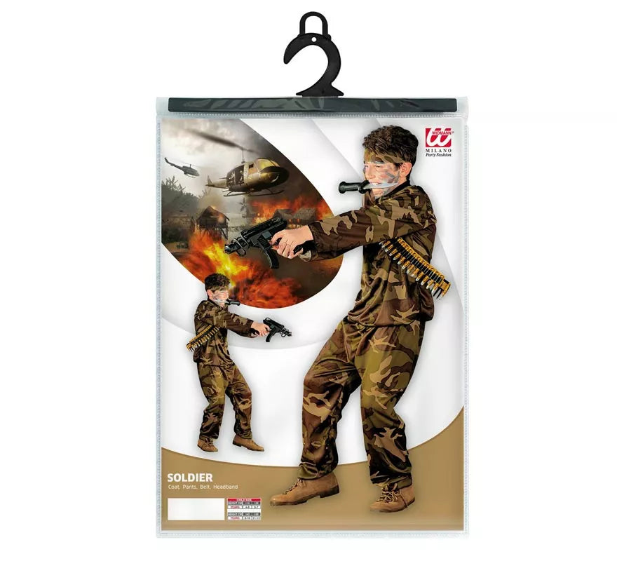 Translation missing: pt-PT.Disfraz de Soldado camuflado marrón para niño y adolescente