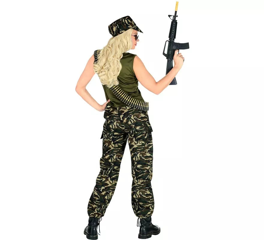 Translation missing: pt-PT.Disfraz de Soldado camuflado verde para mujer