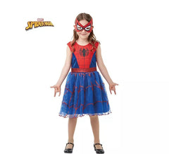 Fato de Spider Girl Spiderman com vestido e máscara para menina