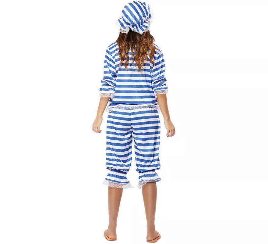 Translation missing: pt-PT.Disfraz de Sra. Bañista Retro Años 20 Azul para mujer