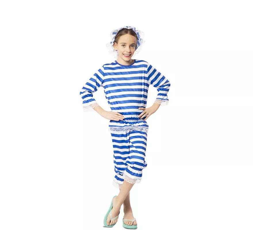 Translation missing: pt-PT.Disfraz de Srta. Bañista Retro Años 20 Azul para niña