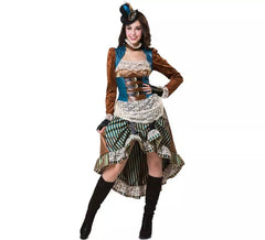 Fato de steampunk com chapéu para mulher