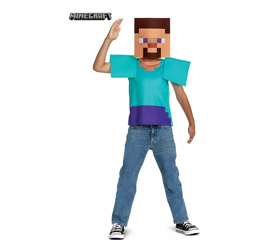 Translation missing: pt-PT.Disfraz de Steve Minecraft con máscara para niño