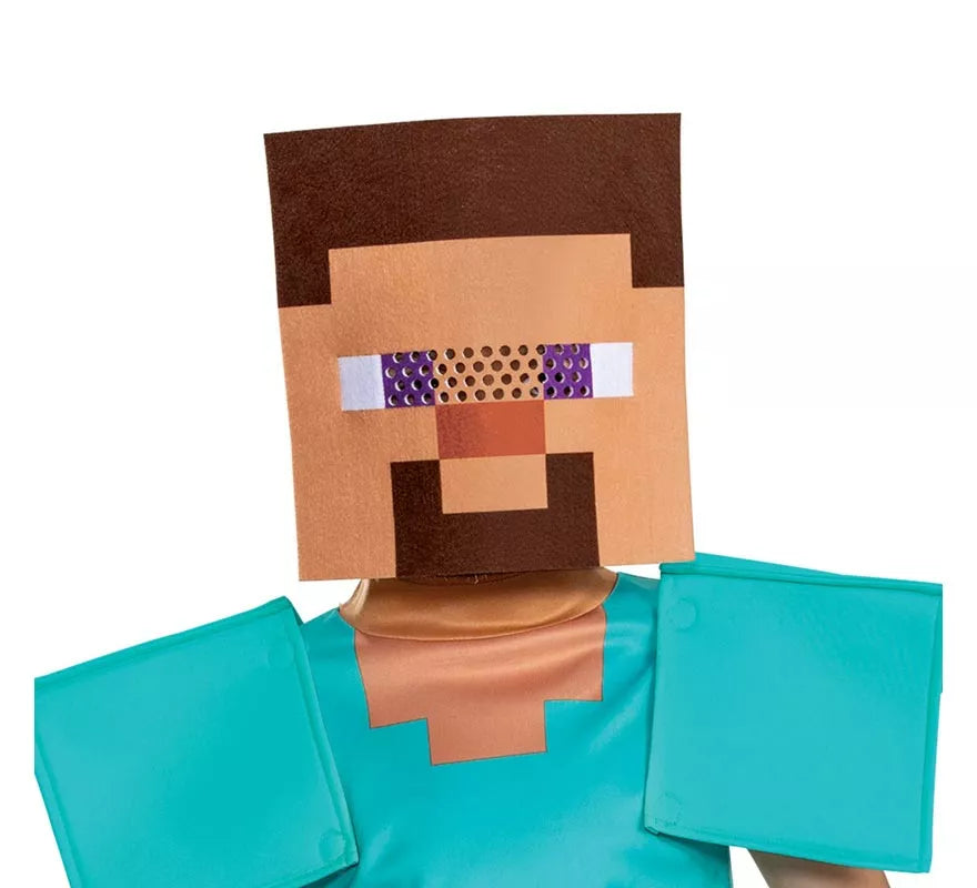 Translation missing: pt-PT.Disfraz de Steve Minecraft con máscara para niño