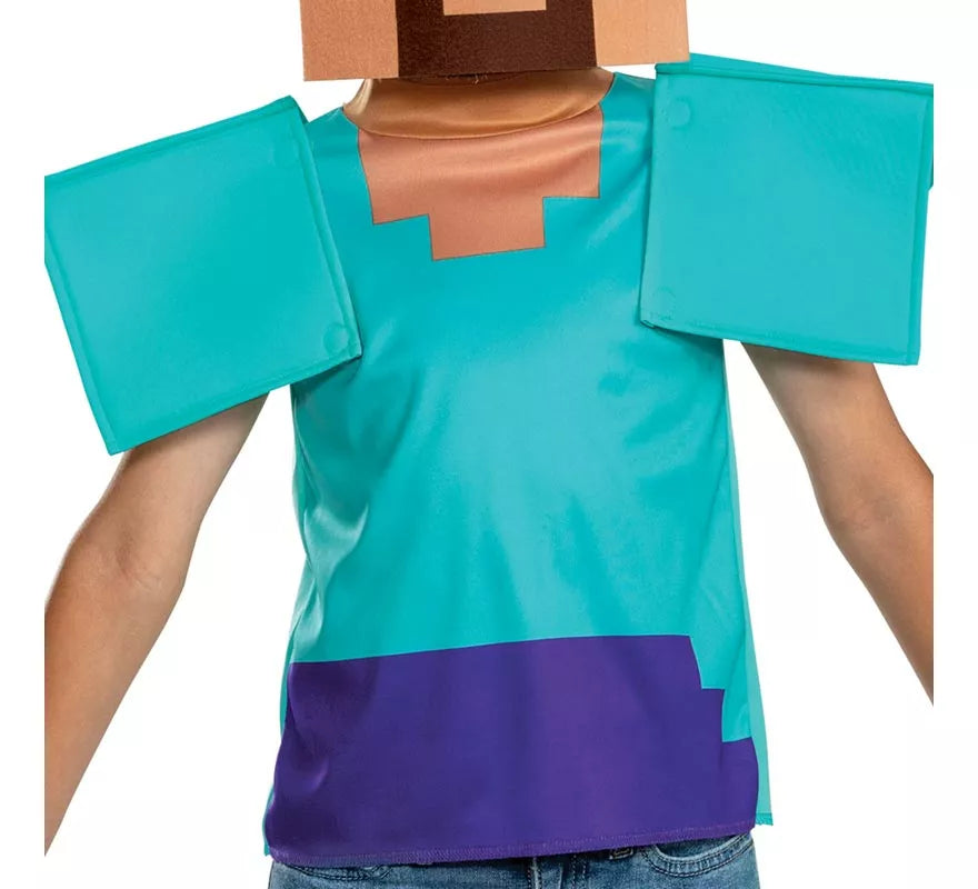 Translation missing: pt-PT.Disfraz de Steve Minecraft con máscara para niño