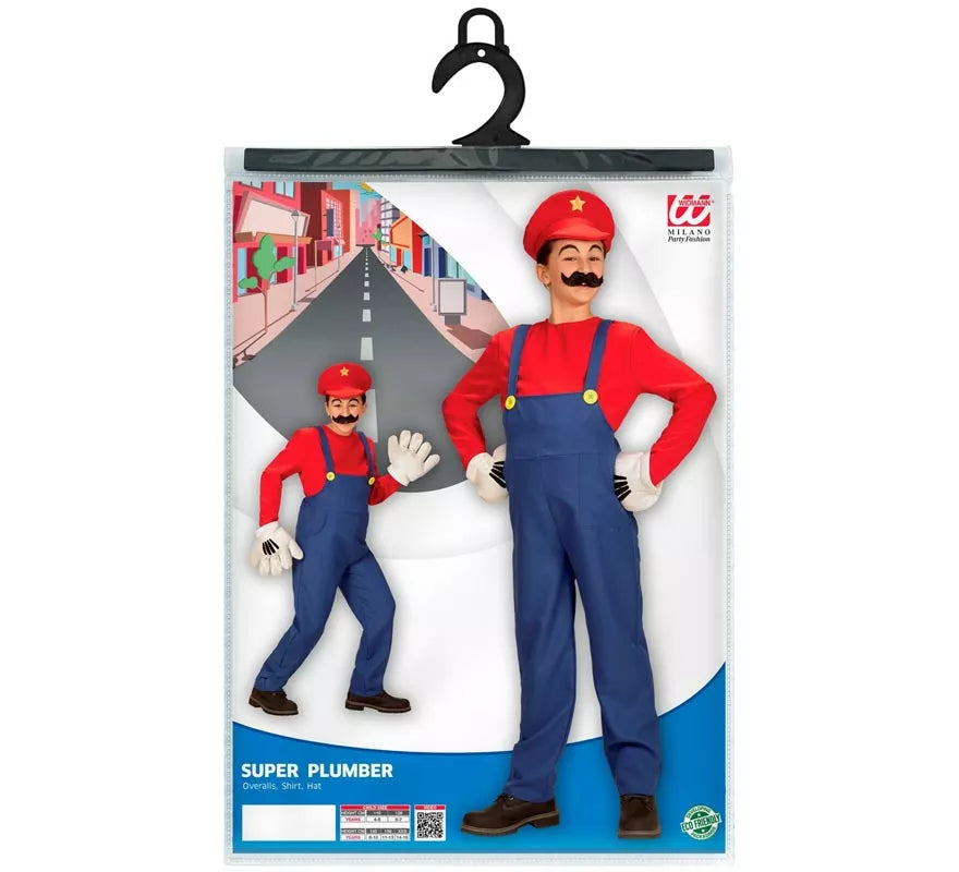 Translation missing: pt-PT.Disfraz de Súper Fontanero rojo para niño y adolescente