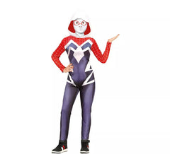 Fato de super heroína aracnídeo com capuz para menina