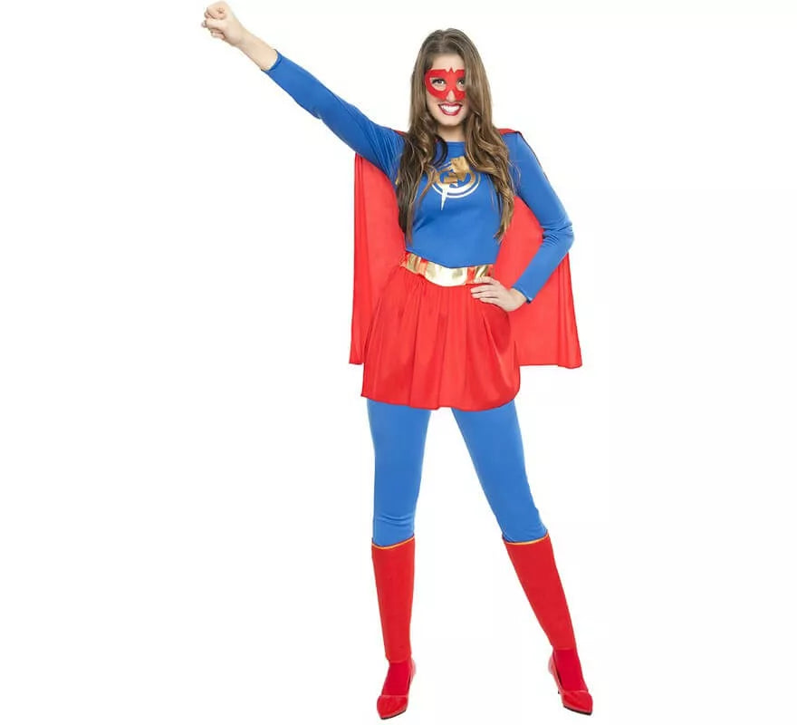 Translation missing: pt-PT.Disfraz de Súper Heroína Azul y Rojo para mujer