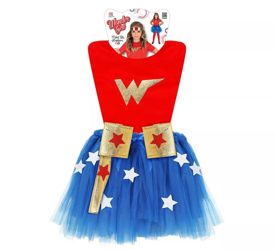 Translation missing: pt-PT.Disfraz de Súper Heroína roja y azul para niña