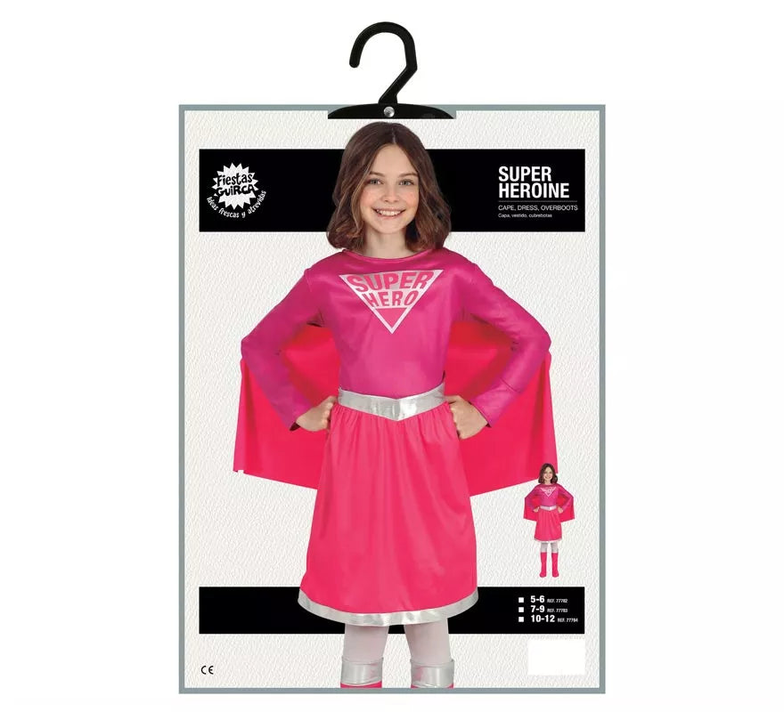 Disfraz de Super Heroína Rosa para niña
