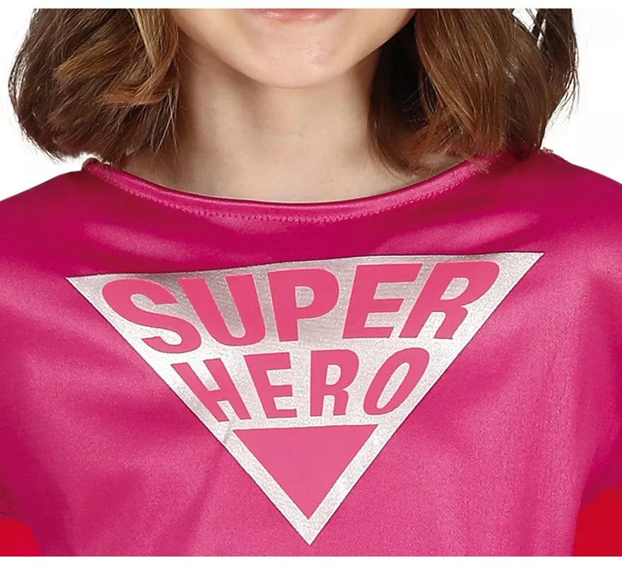 Translation missing: pt-PT.Disfraz de Super Heroína Rosa para niña