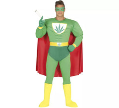 Fato de super-herói de maconha para homem