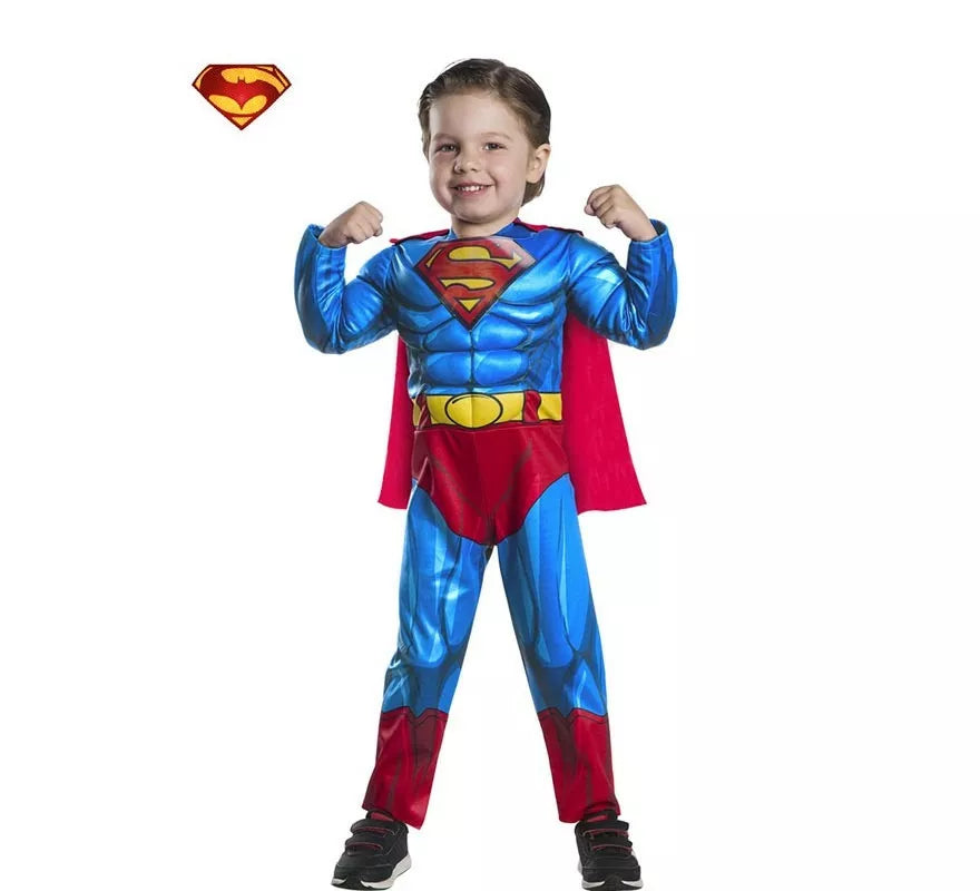 Translation missing: pt-PT.Disfraz de Superman Black Line Preschool musculoso para niño