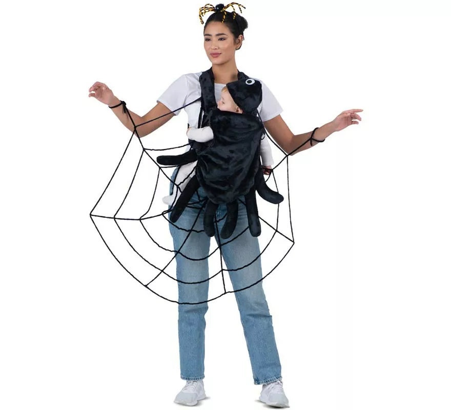 Translation missing: pt-PT.Disfraz de Telaraña y Araña con cubremochila para adulto y bebé