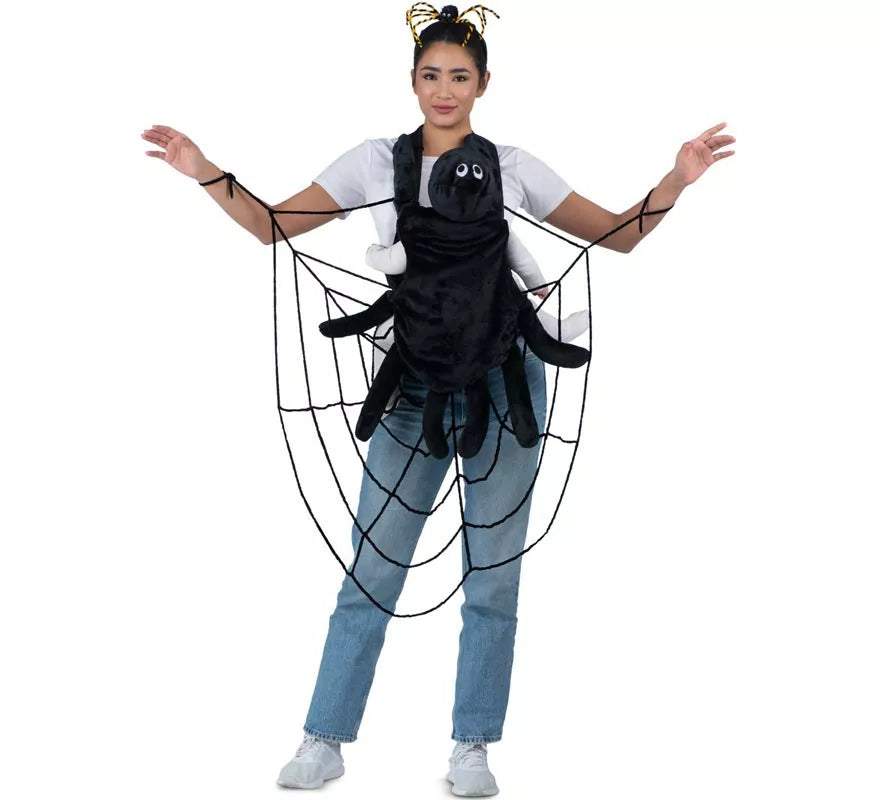Translation missing: pt-PT.Disfraz de Telaraña y Araña con cubremochila para adulto y bebé