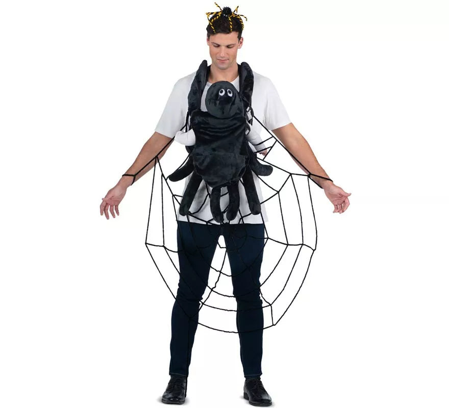 Translation missing: pt-PT.Disfraz de Telaraña y Araña con cubremochila para adulto y bebé