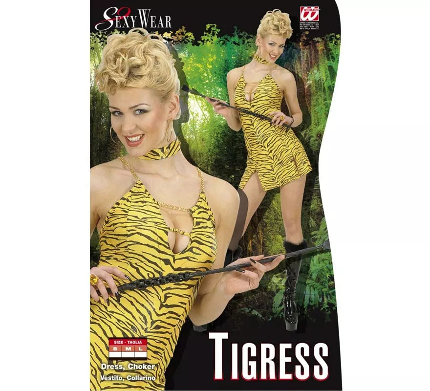 Translation missing: pt-PT.Disfraz de Tigresa con collar Deluxe para mujer