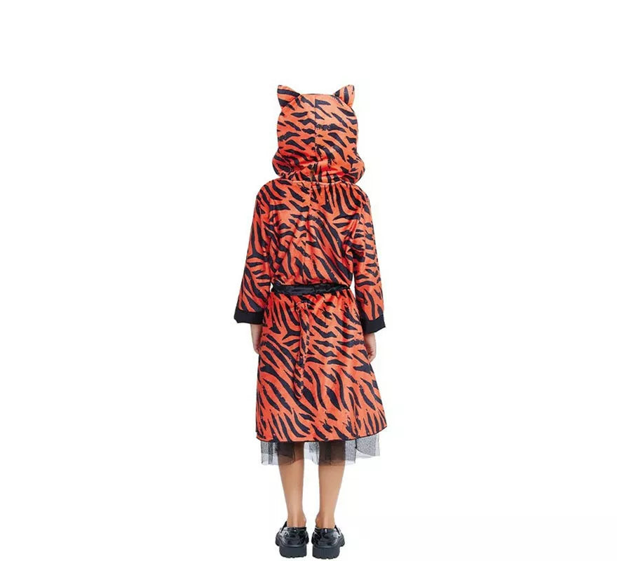 Translation missing: pt-PT.Disfraz de Tigresa en vestido con capucha para niña y adolescente