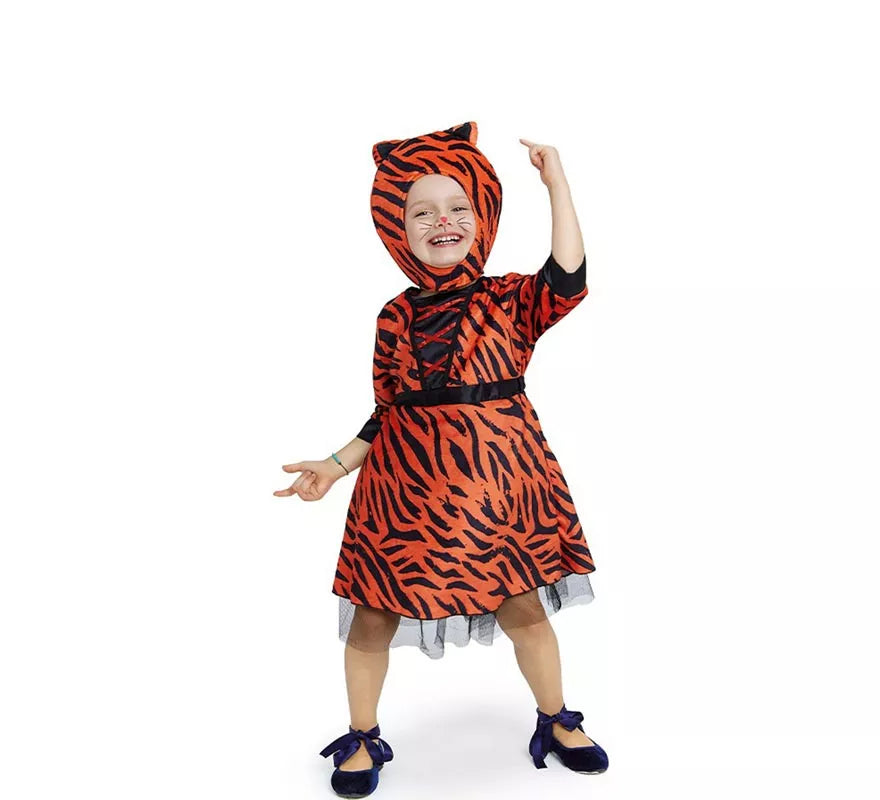 Translation missing: pt-PT.Disfraz de Tigresa en vestido naranja para bebé y niña