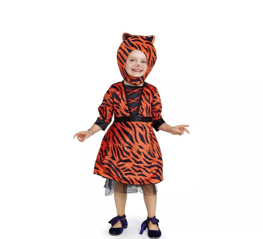 Translation missing: pt-PT.Disfraz de Tigresa en vestido naranja para bebé y niña