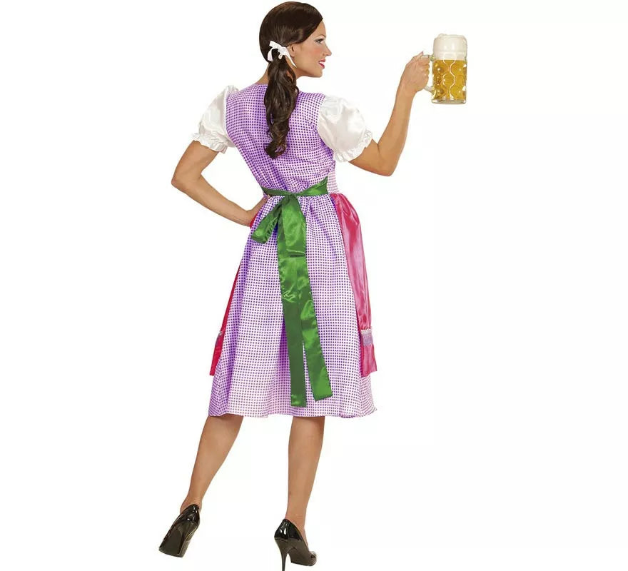 Translation missing: pt-PT.Disfraz de Tirolesa Dirndl rosa y verde con delantal para mujer