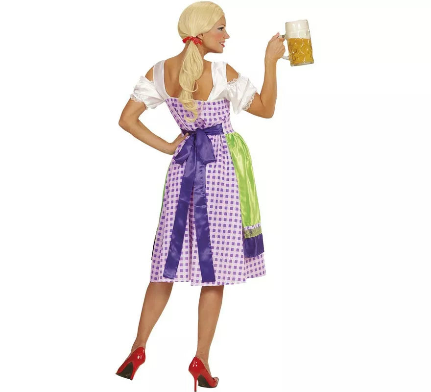 Translation missing: pt-PT.Disfraz de Tirolesa Dirndl verde y azul con delantal para mujer