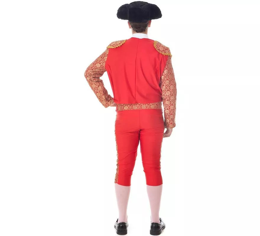 Translation missing: pt-PT.Disfraz de Torero clásico rojo y dorado para hombre