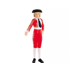 Fato de toureiro espanhol vermelho para menino